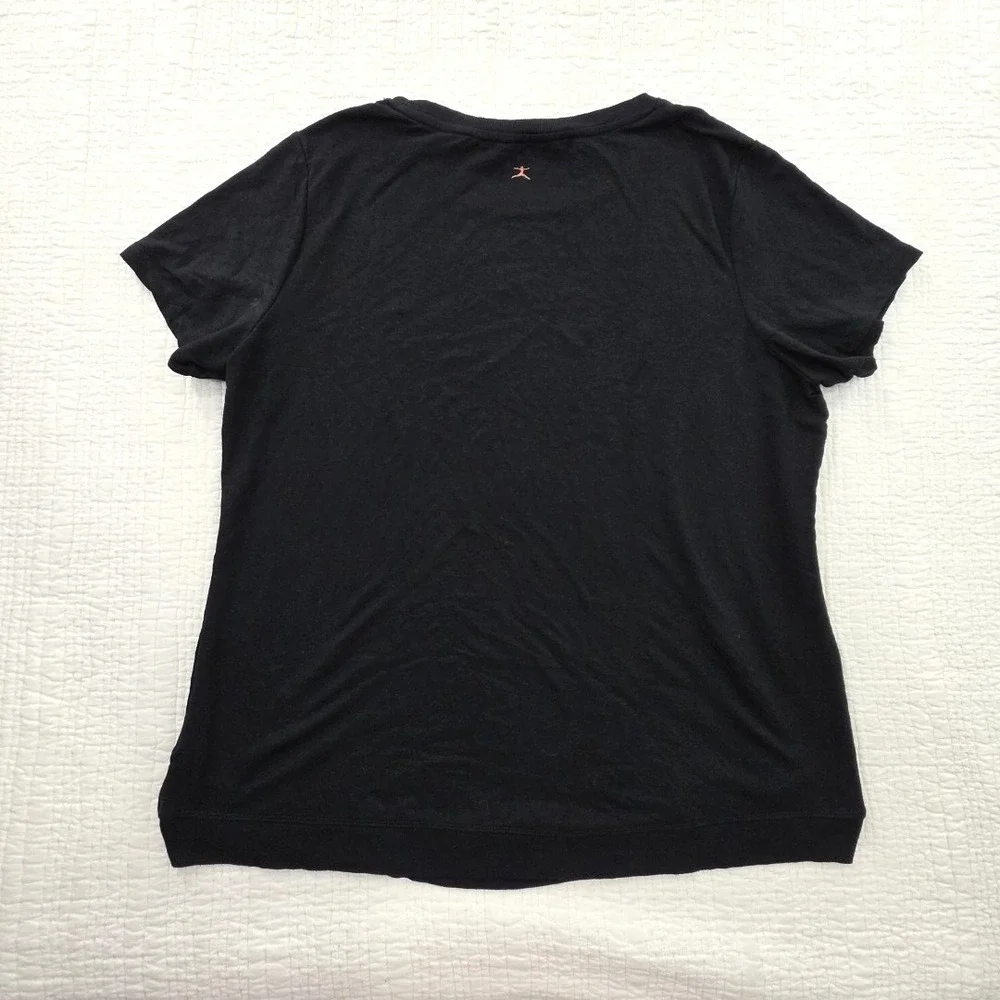 Danskin Supersoft Tulip Split Tunic Top Womens XXL Black‎ Short Sleeve Stretch